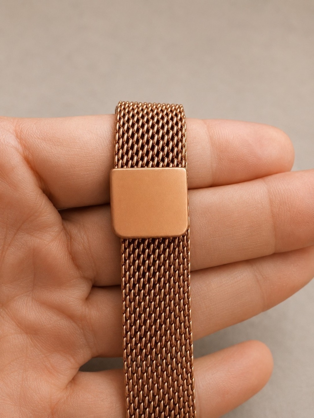 Women's Rose Gold Watch Black Dial Mesh Strap - Picture 3 of 6